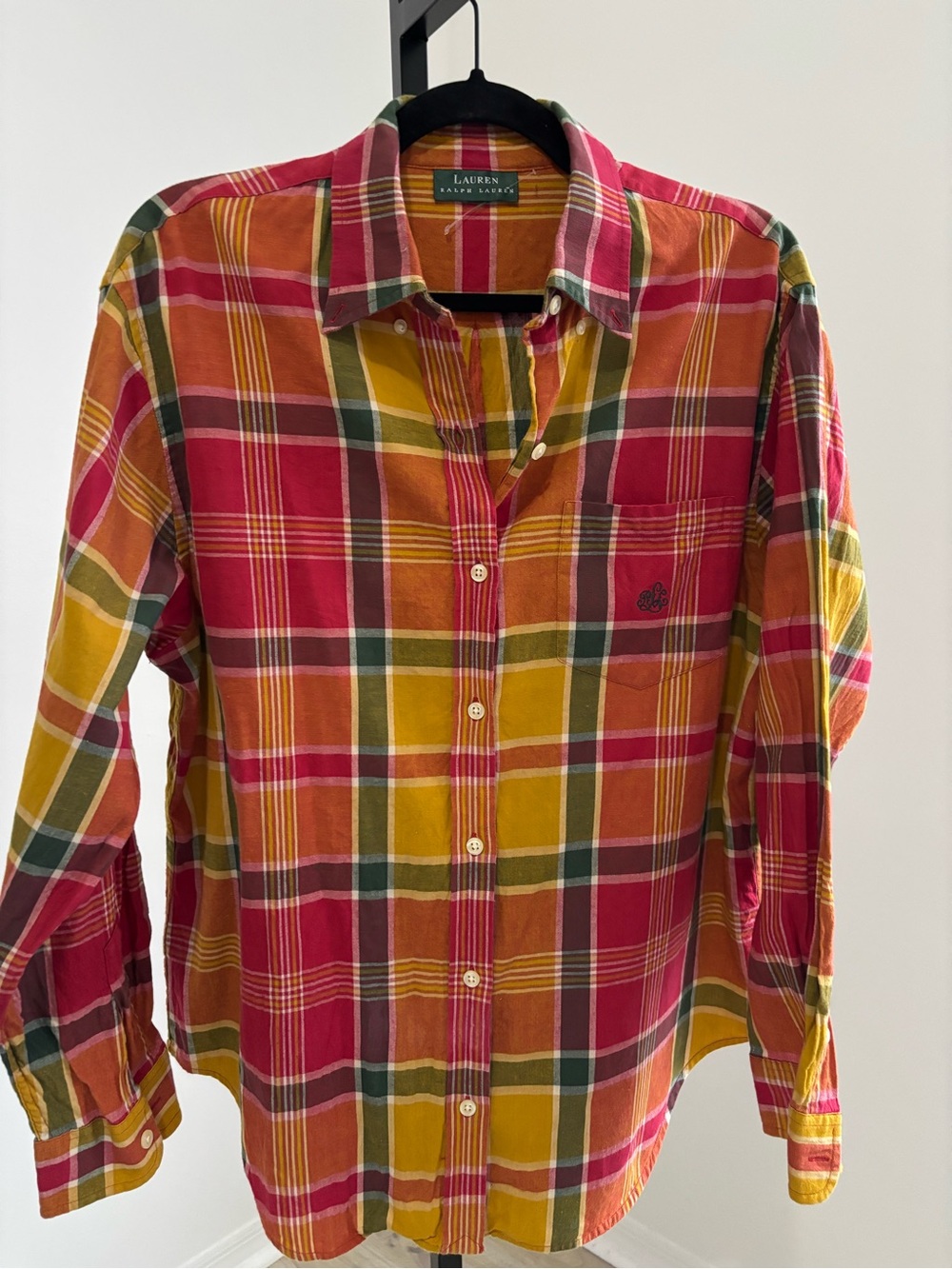 Lauren Ralph Lauren Women’s Plaid Button-Up Shirt - Red/Yellow